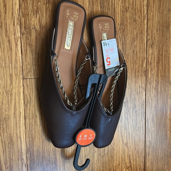 Primark Brown Mules with Gold Braids - Picture 2 of 4